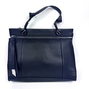 Foley + Corinna Dione Satchel in black liberated vegan leather
